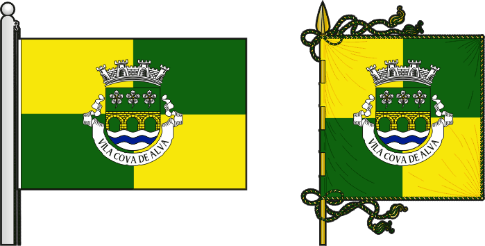 Bandeira e estandarte da antiga freguesia de Vila Cova de Alva - Vila Cova de Alva former civil parish, flag and banner