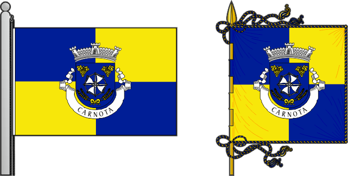 Bandeira e estandarte da freguesia de Carnota - Carnota civil parish, flag and banner