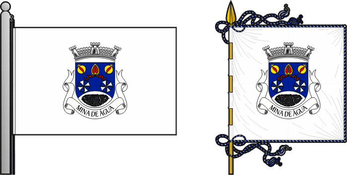 Bandeira e estandarte da Freguesia de Mina de Água - Mina de Água civil parish, flag and banner