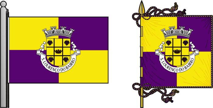 Bandeira e estandarte da freguesia de São Lourenço do Bairro - São Lourenço do Bairro civil parish, flag and banner