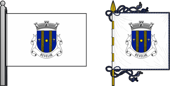 Bandeira e estandarte da freguesia de Revelhe - Revelhe civil parish, flag and banner