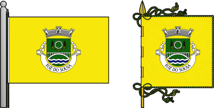 Bandeira e estandarte da antiga freguesia de Foz do Sousa - Foz do Sousa former civil parish, flag and banner