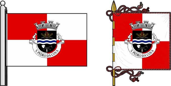 Bandeira e estandarte da antiga freguesia de São Pedro da Cova - São Pedro da Cova former civil parish, flag and banner