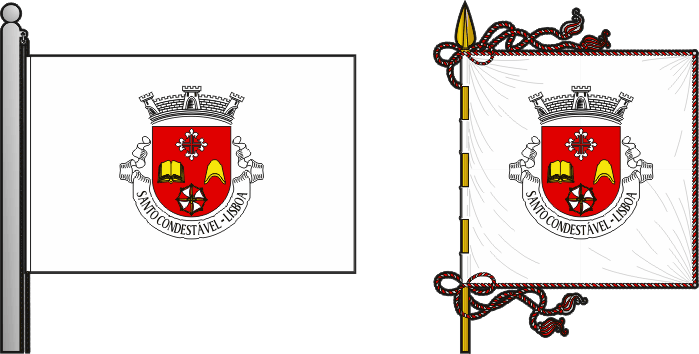 Bandeira e estandarte da antiga freguesia de Santo Condestável - Santo Condestável former civil parish, flag and banner