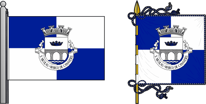 Bandeira e estandarte da antiga freguesia de São Nicolau - São Nicolau former civil parish, flag and banner