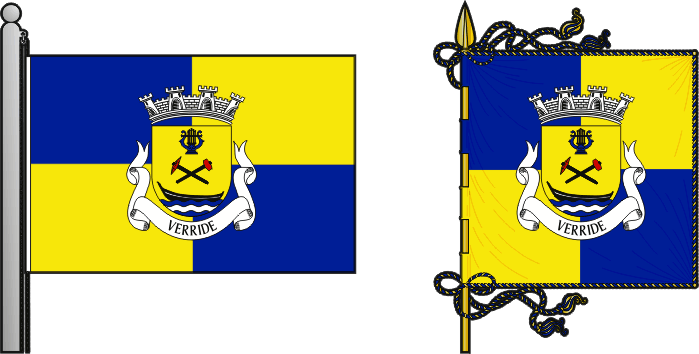Bandeira e estandarte da antiga freguesia de Verride - Verride former civil parish, flag and banner