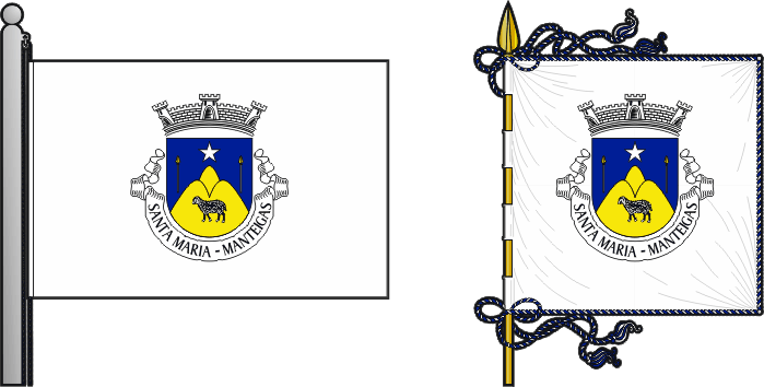 Bandeira e estandarte da freguesia de Manteigas (Santa Maria) - Manteigas (Santa Maria) civil parish, flag and banner Bandeira e estandarte da freguesia de Manteigas (Santa Maria) - Manteigas (Santa Maria) civil parish, flag and banner