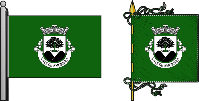 Bandeira e estandarte da freguesia de Vale de Amoreira - Vale de Amoreira civil parish, flag and banner