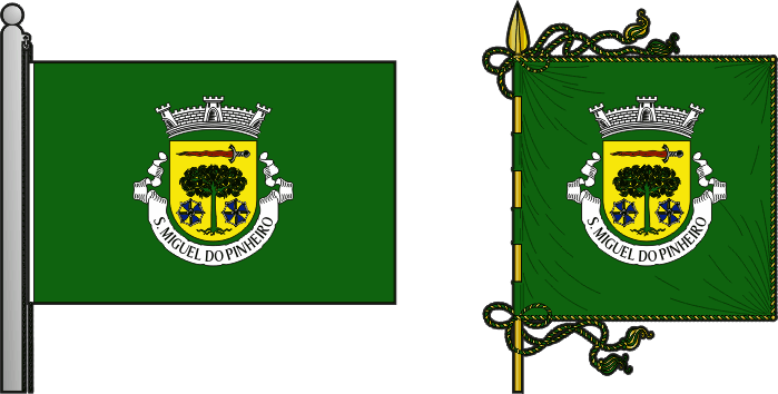 Bandeira e estandarte da antiga freguesia de São Miguel do Pinheiro - São Miguel do Pinheiro former civil parish, flag and banner