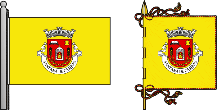 Bandeira e estandarte da freguesia de Santana de Cambas - Santana de Cambas civil parish, flag and banner