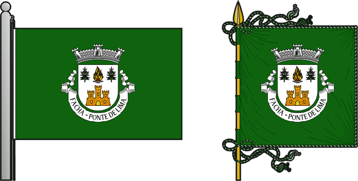Bandeira e estandarte da freguesia de Facha - Facha civil parish, flag and banner