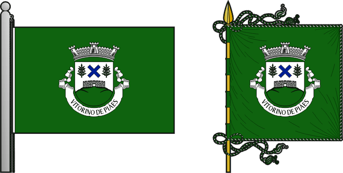 Bandeira e estandarte da antiga freguesia de Vitorino de Piães - Vitorino de Piães former civil parish, flag and banner