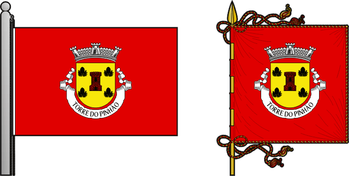 Bandeira e estandarte da freguesia de Torre do Pinhão - Torre do Pinhão civil parish, flag and banner