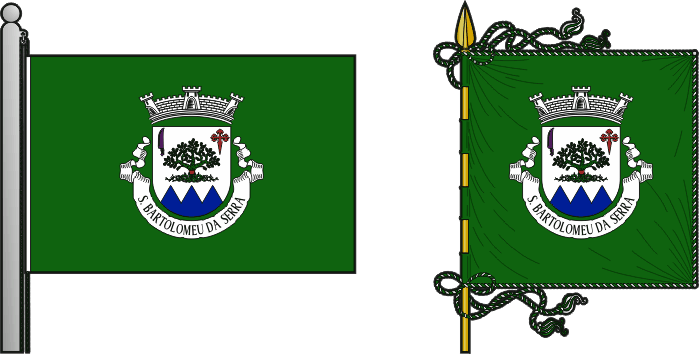 Bandeira e estandarte da antiga freguesia de São Bartolomeu da Serra - São Bartolomeu da Serra former civil parish, flag and banner Bandeira e estandarte da antiga freguesia de São Bartolomeu da Serra - São Bartolomeu da Serra former civil parish, flag and banner