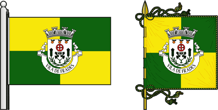 Bandeira e estandarte da freguesia de Vila de Frades - Vila de Frades civil parish, flag and banner