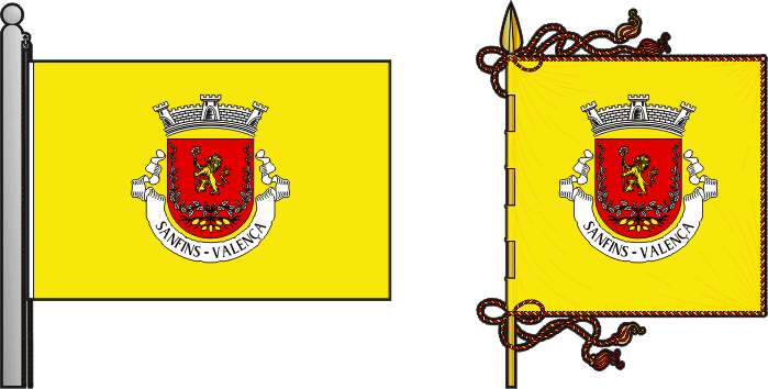 Bandeira e estandarte da antiga freguesia de Sanfins - Sanfins former civil parish, flag and banner