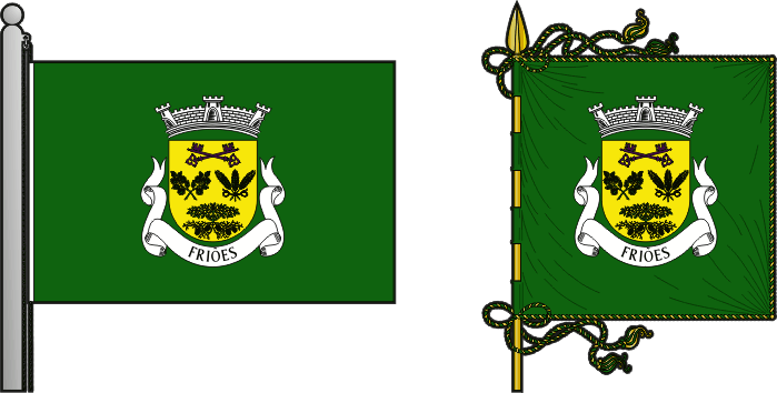 Bandeira e estandarte da freguesia de Friões - Friões civil parish, flag and banner Bandeira e estandarte da freguesia de Friões - Friões civil parish, flag and banner