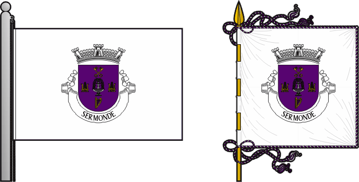 Bandeira e estandarte da antiga freguesia de Sermonde - Sermonde former civil parish, flag and banner