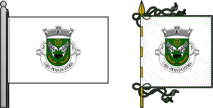 Bandeira e estandarte da freguesia de Lajes - Lajes civil parish, flag and banner