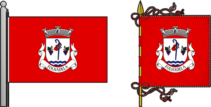 Bandeira e estandarte da freguesia de Folhadela - Folhadela civil parish, flag and banner