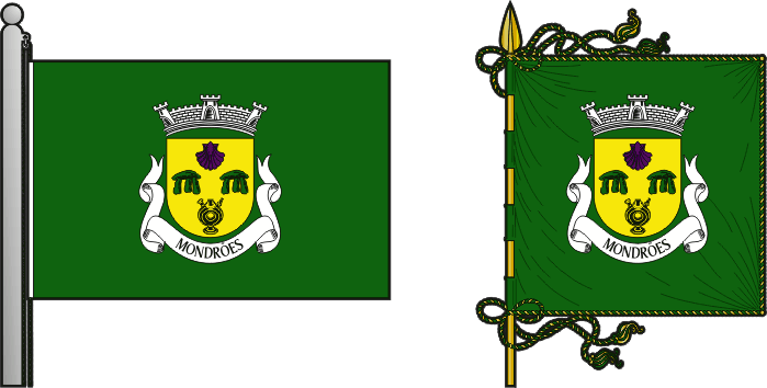 Bandeira e estandarte da freguesia de Mondrões - Mondrões civil parish, flag and banner