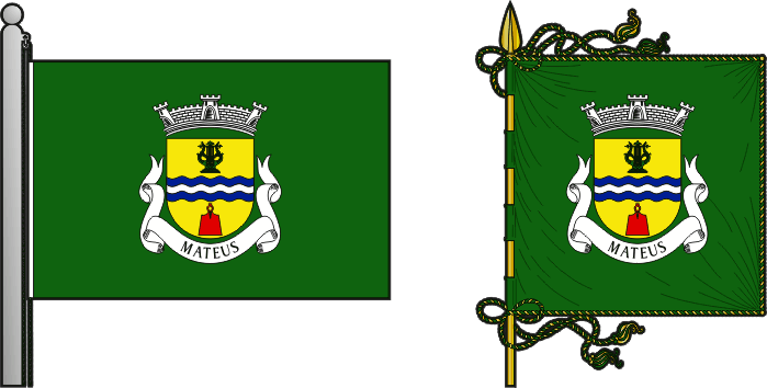 Bandeira e estandarte da freguesia de Mateus - Mateus civil parish, flag and banner