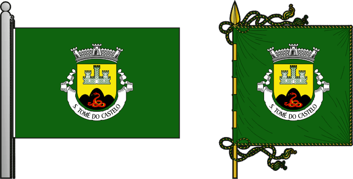Bandeira e estandarte da antiga freguesia de São Tomé do Castelo - São Tomé do Castelo former civil parish, flag and banner