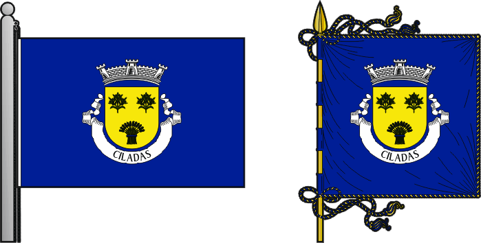 Bandeira e estandarte da freguesia de Ciladas - Ciladas civil parish, flag and banner