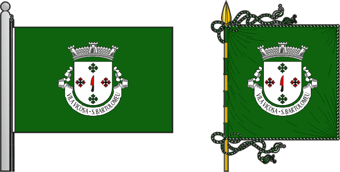 Bandeira e estandarte da antiga freguesia de Vila Viçosa (São Bartolomeu) - Vila Viçosa (São Bartolomeu) former civil parish, flag and banner