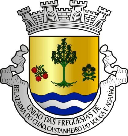 Brasão da União das freguesias de Belazaima do Chão, Castanheira do Vouga e Agadão - Belazaima do Chão, Castanheira do Vouga and Agadão civil parishes union coat-of-arms