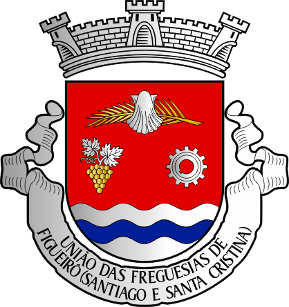 Brasão da União das freguesias de Figueiró (Santiago e Santa Cristina) - Figueiró (Santiago and Santa Cristina) civil parishes union coat-of-arms