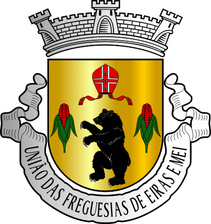 Brasão da União das freguesias de Eiras e Mei - Eiras and Mei civil parishes union coat-of-arms Brasão da União das freguesias de Eiras e Mei - Eiras and Mei civil parishes union coat-of-arms