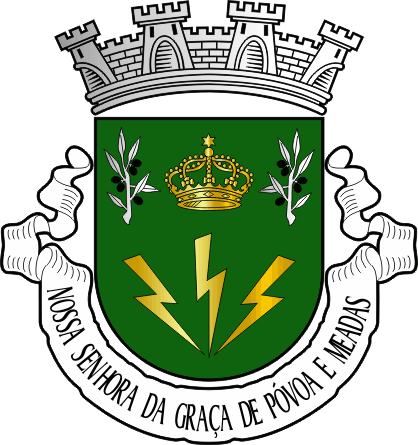 Brasão da freguesia de Nossa Senhora da Graça de Póvoa e Meadas - Nossa Senhora da Graça de Póvoa and Meadas civil parish, coat-of-arms Brasão da freguesia de Nossa Senhora da Graça de Póvoa e Meadas - Nossa Senhora da Graça de Póvoa and Meadas civil parish, coat-of-arms
