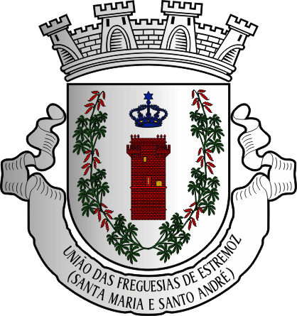 Brasão da União das freguesias de Estremoz (Santa Maria e Santo André) - Estremoz (Santa Maria and Santo André) civil parishes union coat-of-arms