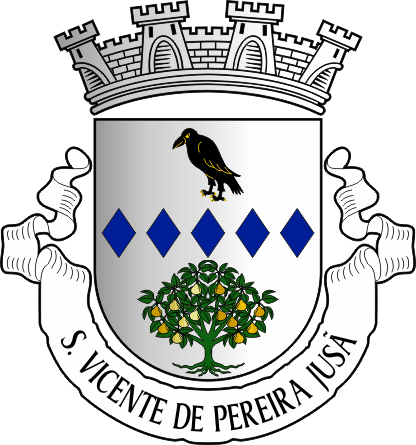 Brasão da antiga freguesia de São Vicente de Pereira Jusã - São Vicente de Pereira Jusã former civil parish, coat-of-arms Brasão da antiga freguesia de São Vicente de Pereira Jusã - São Vicente de Pereira Jusã former civil parish, coat-of-arms