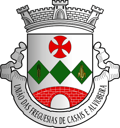 Brasão da União das freguesias de Casais e Alviobeira - Casais and Alviobeira civil parishes union coat-of-arms Brasão da União das freguesias de Casais e Alviobeira - Casais and Alviobeira civil parishes union coat-of-arms