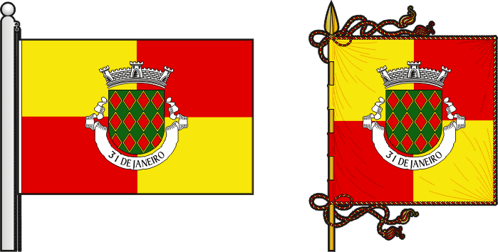 Bandeira e estandarte do posto administrativo de 31 de Janeiro - 31 de Janeiro administrative post flag and banner