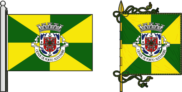 Bandeira e estandarte do Concelho de Porto Alexandre - Porto Alexandre municipal flag and banner