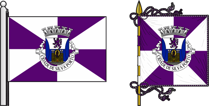 Bandeira e estandarte do Concelho de Silva Porto - Silva Porto municipal flag and banner