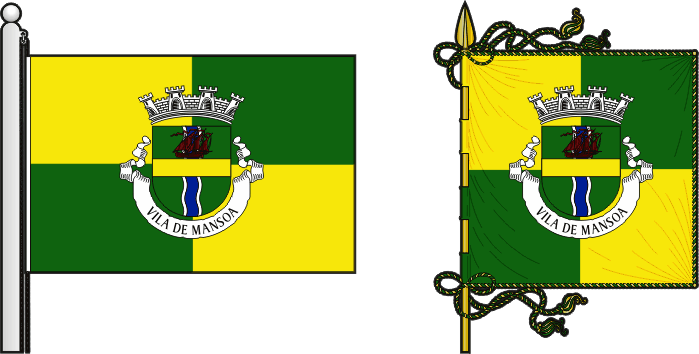Bandeira e estandarte do Concelho de Mansoa - Mansoa municipal flag and banner