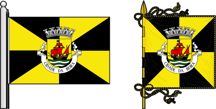 Bandeira e estandarte do Concelho da Beira - Beira municipality flag and banner