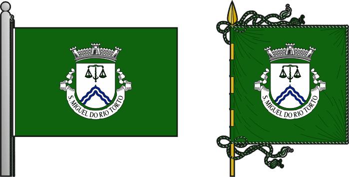 Bandeira e estandarte da antiga freguesia de São Miguel do Rio Torto - São Miguel do Rio Torto former civil parish, flag and banner