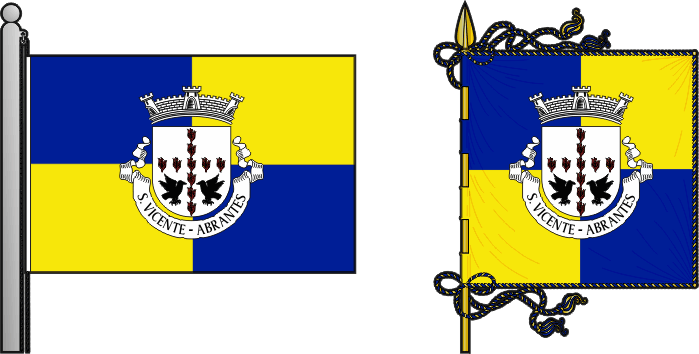 Bandeira e estandarte da antiga freguesia de Abrantes (São Vicente) - Abrantes (São Vicente) former civil parish, flag and banner