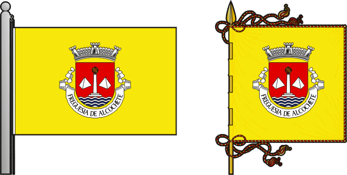 Bandeira e estandarte da freguesia de Alcochete - Alcochete civil parish, flag and banner