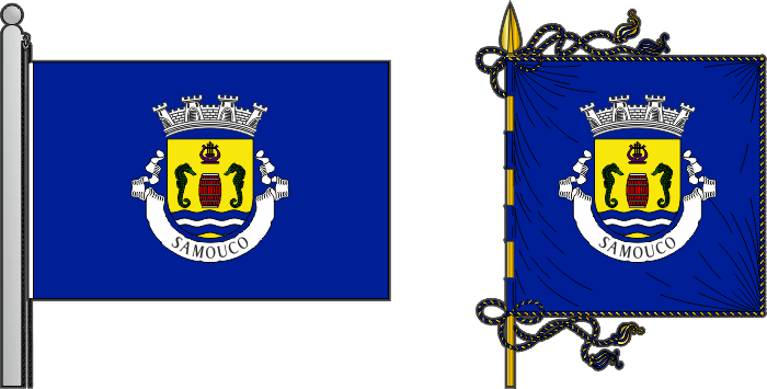 Bandeira e estandarte da freguesia do Samouco - Samouco civil parish, flag and banner