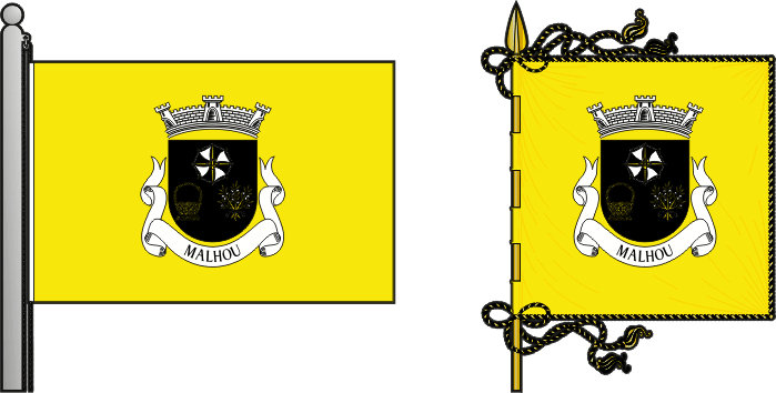 Bandeira e estandarte da antiga freguesia de Malhou - Malhou former civil parish, flag and banner