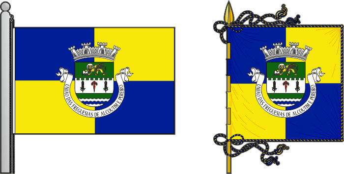 Bandeira e estandarte da União das freguesias de Alcoutim e Pereiro - Alcoutim and Pereiro civil parish union, flag and banner