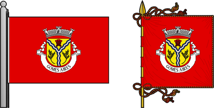 Bandeira e estandarte da antiga freguesia de Gomes Aires - Gomes Aires former civil parish, flag and banner