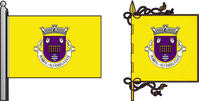 Bandeira e estandarte da antiga freguesia de Pombal - Pombal former civil parish, flag and banner