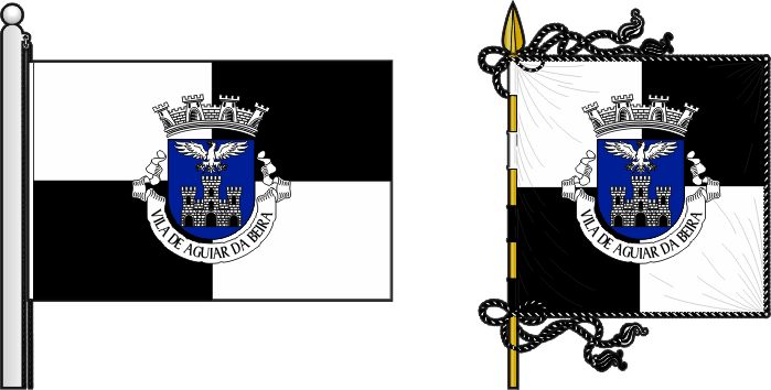 Bandeira e estandarte do município de Aguiar da Beira - Aguiar da Beira Municipality flag and banner